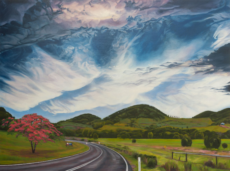 The Road to Mooball, oil on linen by Sandra Guy